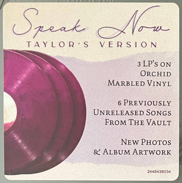 Taylor Swift – Speak Now-Taylor&#039;s Version 3LPcolor